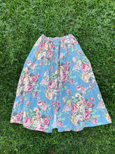 Load image into Gallery viewer, floral denim prairie skirt
