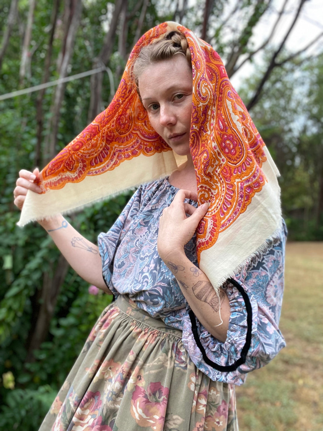 Orange Paisley Scarf