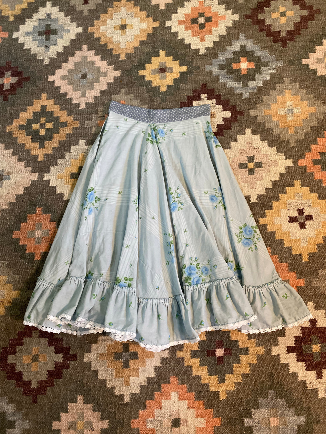 Blue Calico Circle Skirt