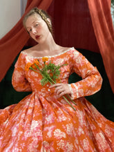 Load image into Gallery viewer, Orange Toile Round Gown
