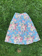 Load image into Gallery viewer, floral denim prairie skirt
